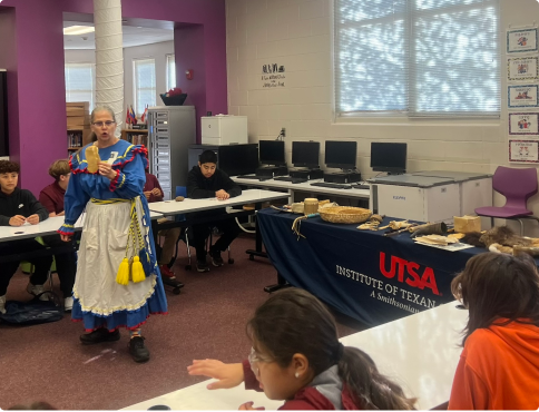 Docent teaching in a classroom