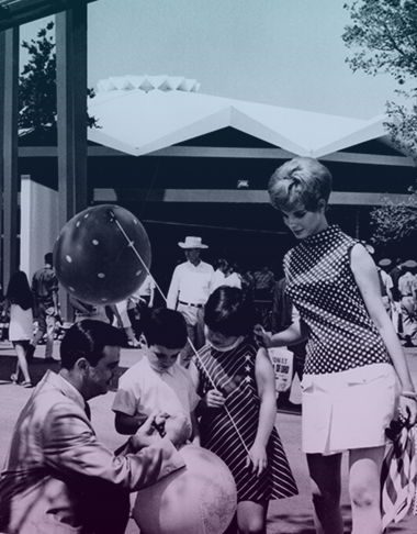Family at the hemisphere in 1970's
