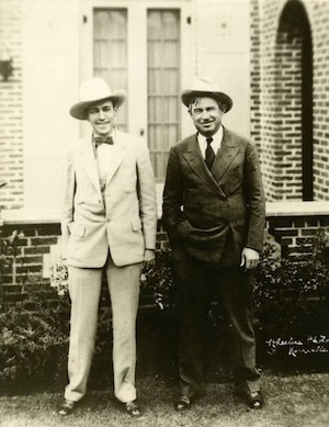 Jimmie Rodgers & Will Rogers in front of Kerrville House