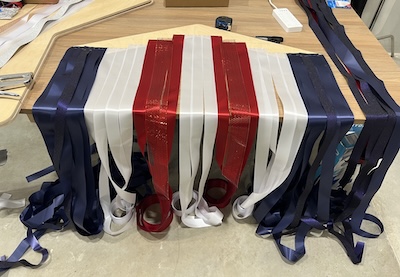 Portions of the ITC team mum skirt under construction.