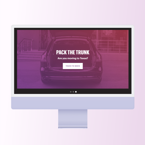 Pack the trunk interactive screen