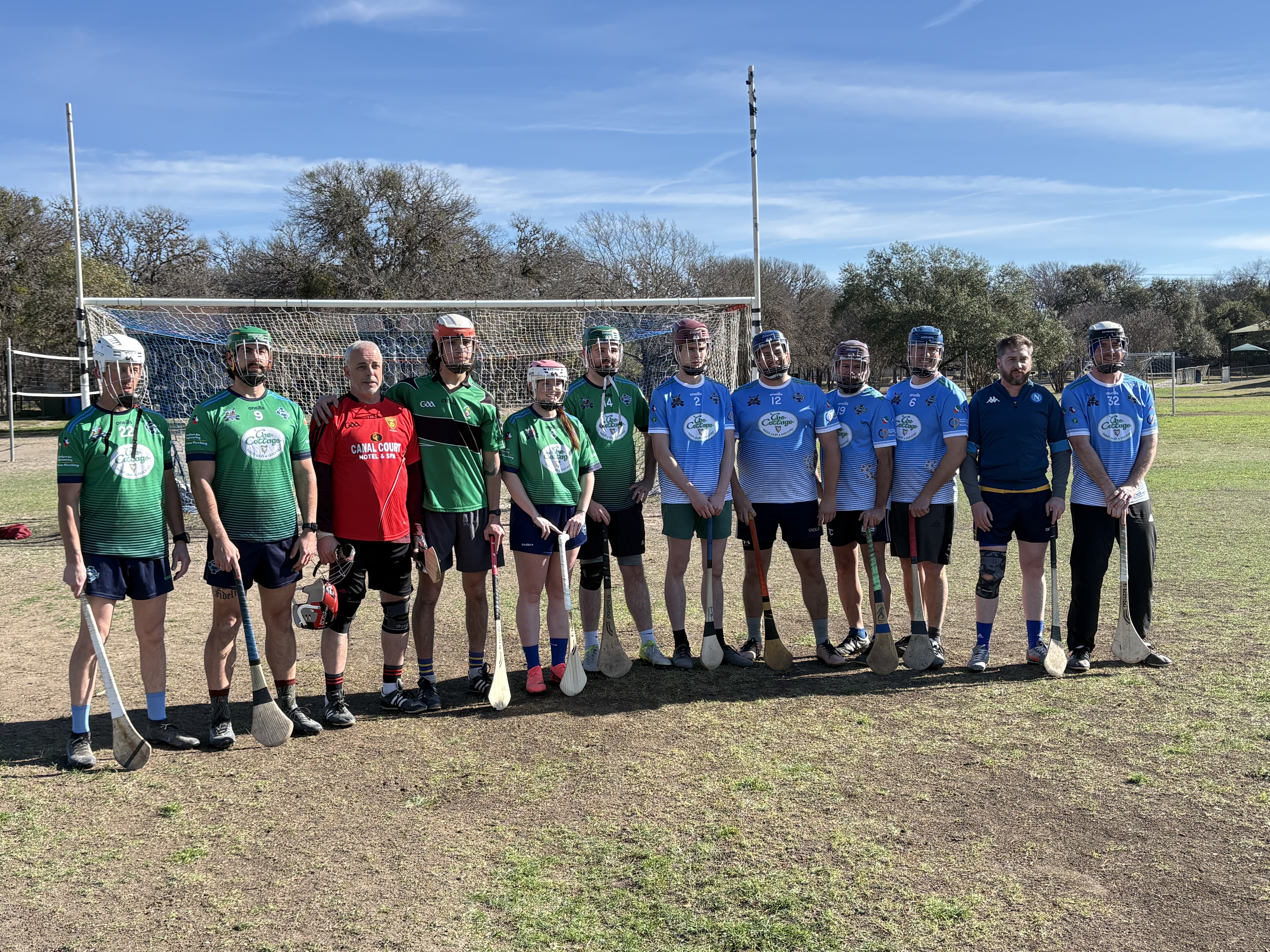 Members of the San Antonio Gaelic Athletic Club gathered at Raymond Rimkus Park in Leon Valley for an early spring hurling match.