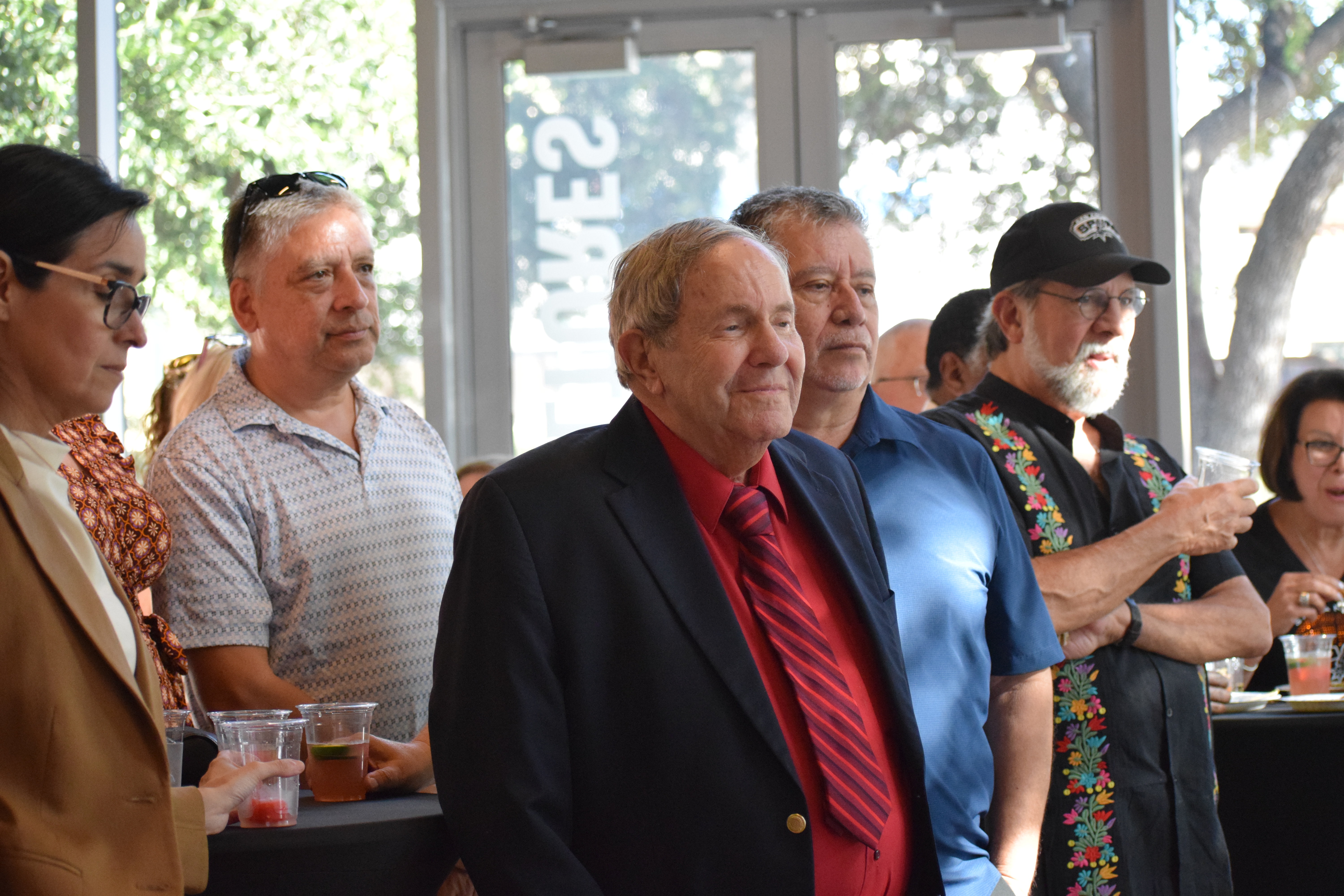 Clay Shorkey and members from the team at the Texas Music Museum at the Puro Conjunto exhibit opening. 