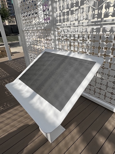 The original 300 St. James AMEC congregation members’ names are etched on a steel tablet on a spot believed to be the original church altar.