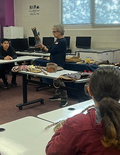 Docent teaching in a classroom
