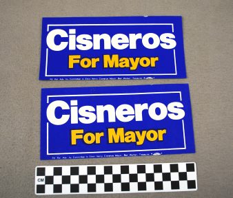 Object: Bumper Sticker (Henry Cisneros for Mayor Bumper Sticker)