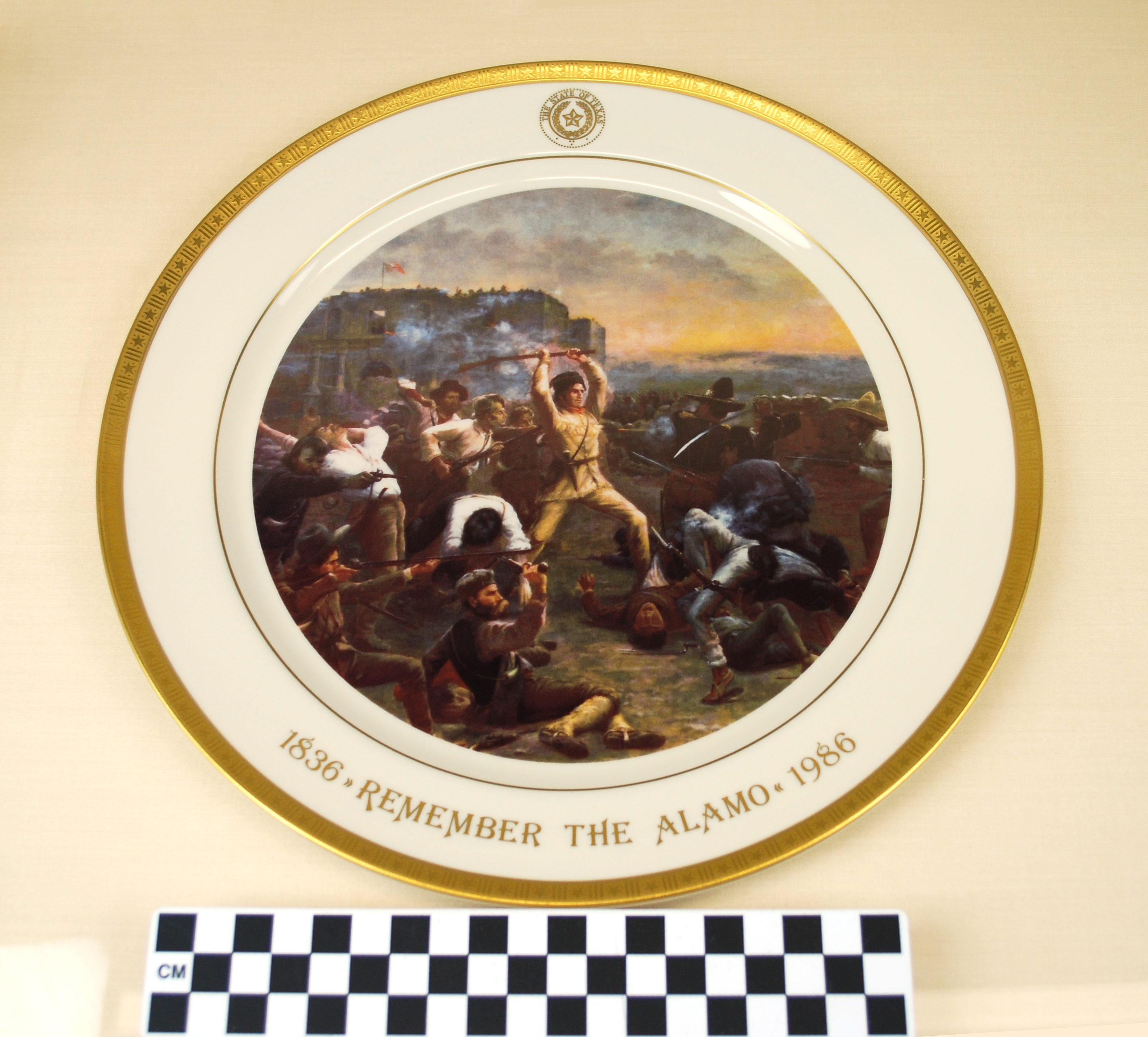 Object: Commemorative Plate (1836 Fall of the Alamo) | UTSA Institute Of Texan Cultures